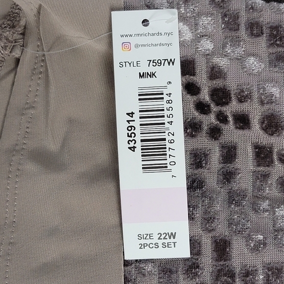 R&M Richards 7597W Short Plus Size 22W Jacket Dress - Picture 4 of 12